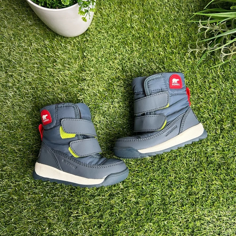 SOREL CHILDREN'S WHITNEY™ |I STRAP BOOT Uniform Blue, Cherrybomb size 5 new